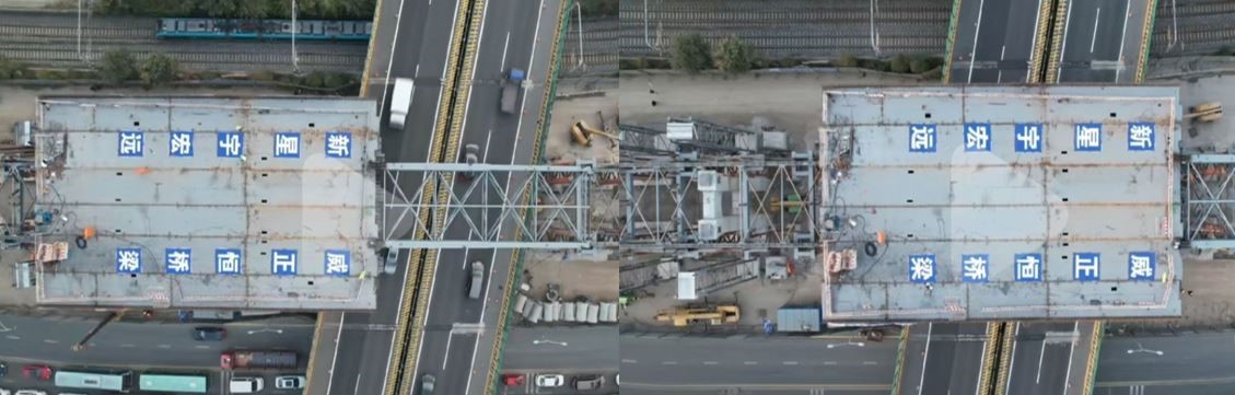 世纪大街快速路工程 JY43～JY47 钢箱梁上跨京哈高速顶推施工监测